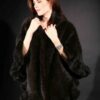Mahogany Knit MInk Fur Cape 7888