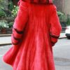 Red Mink Fur Stroller Chinchilla Wing Collar Bell Cuffs 22125 - Image 3