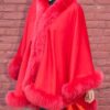 Red Cashmere Cape Dyed Red Fox Border 2211 - Image 4