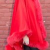 Red Cashmere Cape Dyed Red Fox Border 2211 - Image 6