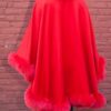 Red Cashmere Cape Dyed Red Fox Border 2211 - Image 7